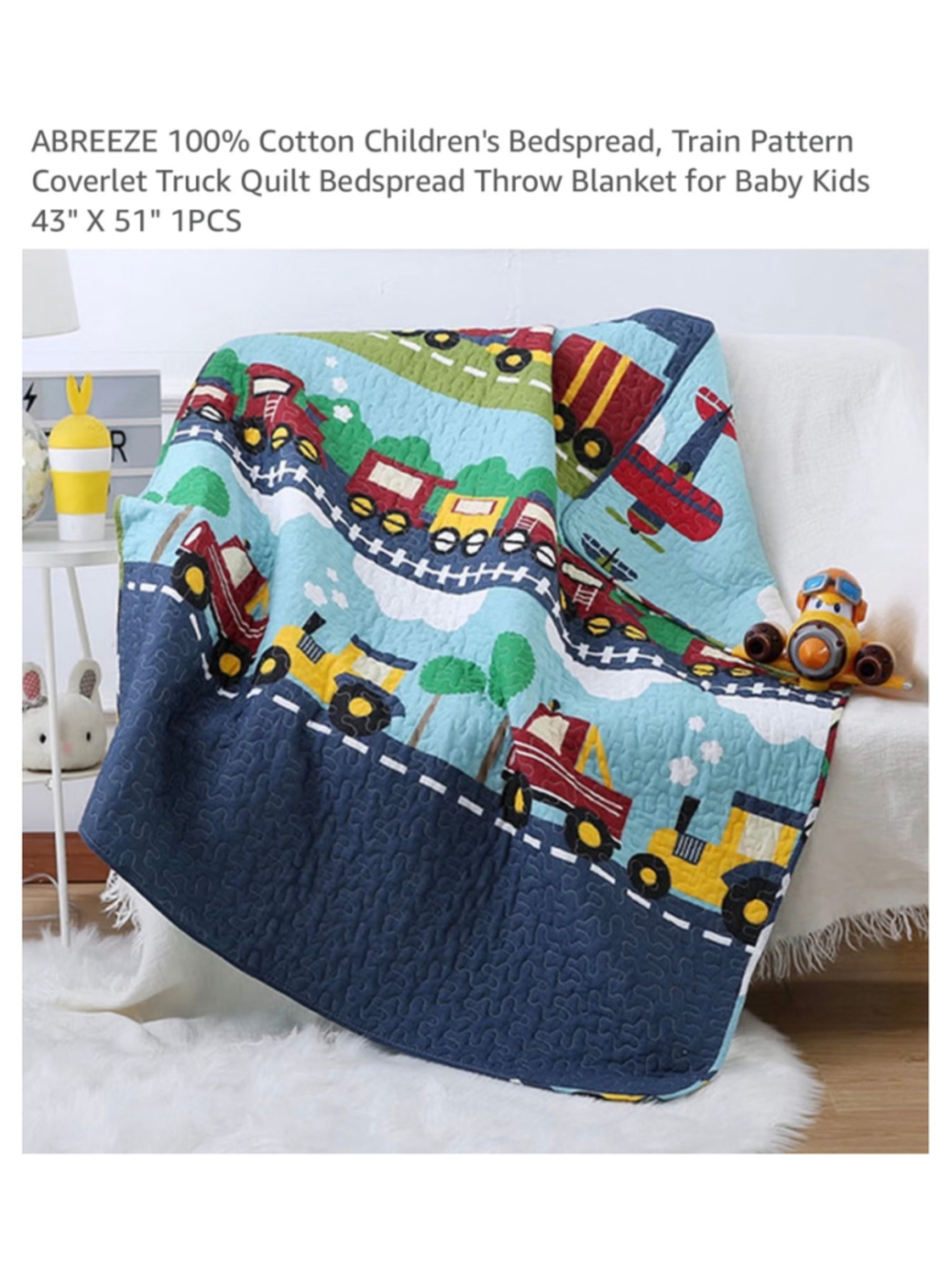 J-PINNO Dinosaur 6-Layer Muslin Cotton Crib Blanket 45” x 60”